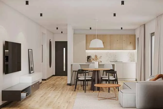 Abgestimmte Materialien im Danwood Innenraum